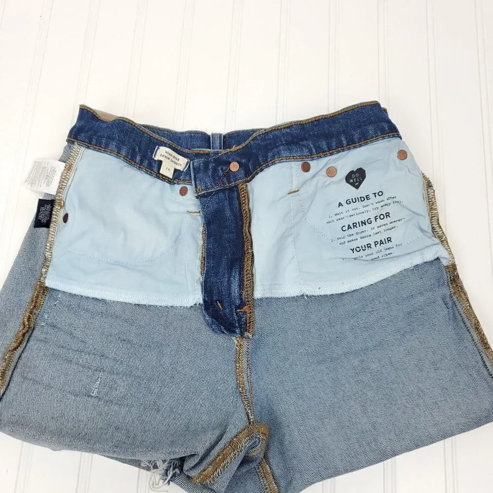 Madewell High Rise Denim Shorts in Glenoaks Wash Cutoff Edition I-0216a10